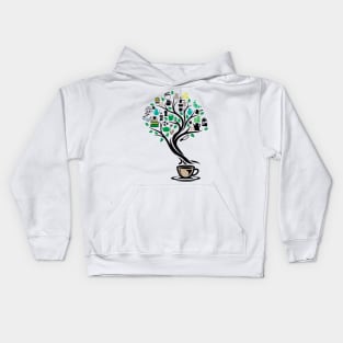 Coffee Caffeine Tree Of Life Yoga Celtic Viking Yggdrasil Kids Hoodie